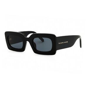 Marc Jacobs Sunglasses Rectangle Full Rim, Black Frame and Grey Lens